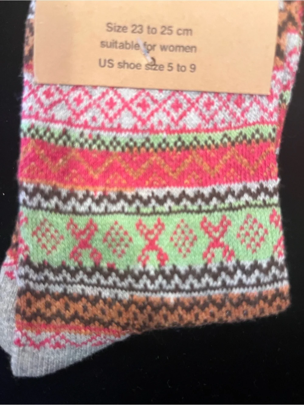 Vinakas Nordic NWT Patterned Crew Socks SET of 3 PAIRS